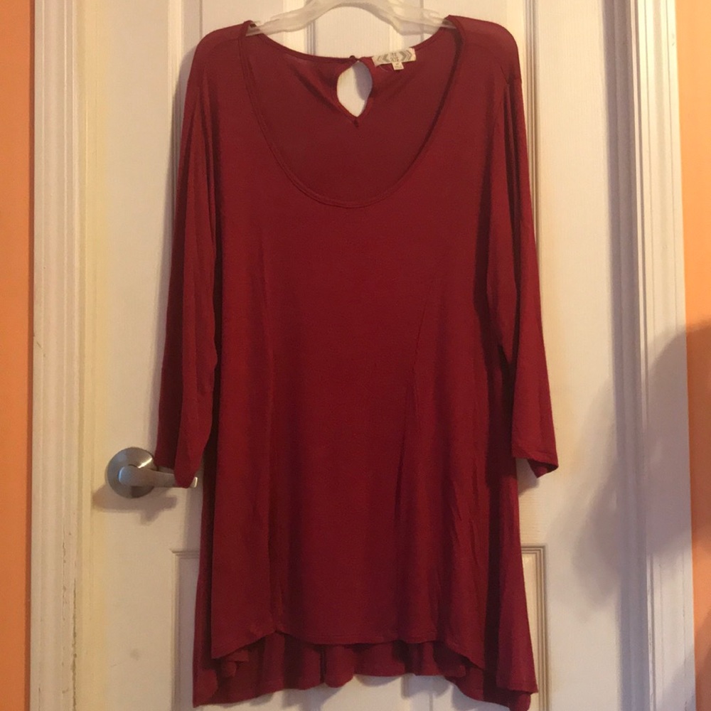 Burgundy long dress shirt